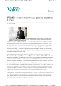 Duratex terá nova fábrica de painéis em Minas Gerais