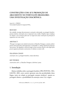 construções com se e promoção de argumento no