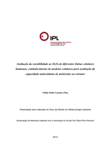 Avaliação da sensibilidade ao H2O2 de diferentes linhas celulares