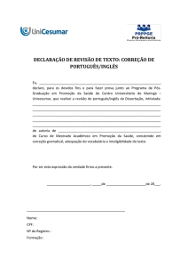 declaração de revisão de texto: correção de português/inglês