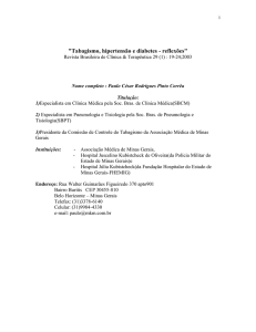 Tabagismo, hipertensão e diabetes - reflexões