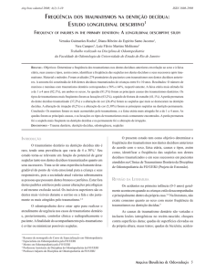 freqüência dos traumatismos na dentição decídua estudo