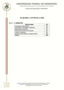 10. QUÍMICA - CH TOTAL: 3.450h Ano 1 – 1º SEMESTRE