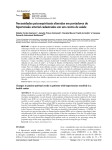 Necessidades psicoespirituais alteradas em portadores de