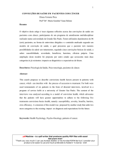 1 CONVICÇÕES DE SAÚDE EM PACIENTES COM CÂNCER
