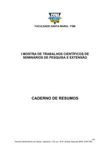 caderno de resumos - Revista Interdisciplinar em Saúde