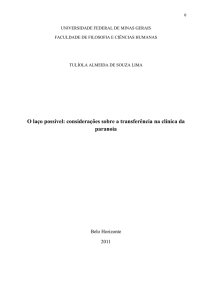 considerações sobre a transferência na clínica da paranoia