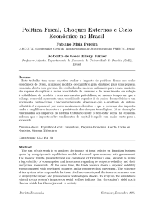 Política Fiscal, Choques Externos e Ciclo Econômico no Brasil