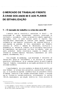 o MERCADO DE TRABALHO FRENTE À CRISE DOS ANOS 80 E