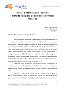 (PASTI, André) Finanças e Informação em São Paulo: o mercado de