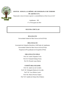 GEOTUR – SEMANA ACADÊMICA DE GEOGRAFIA - UFMS