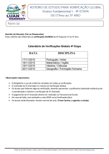 Calendário de Verificações Globais 4ª Etapa DATA DISCIPLINA