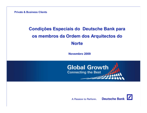 Condições Especiais do Deutsche Bank para os membros