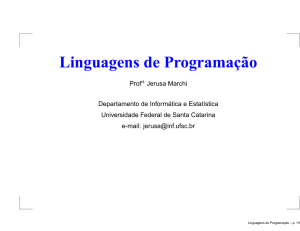 Linguagens de Programação - Departamento de Informática e