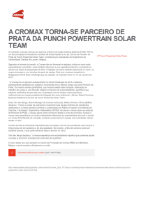 A Cromax torna-se Parceiro de Prata da Punch Powertrain Solar Team