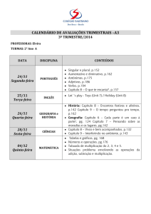 calendário de avaliações trimestrais –a3