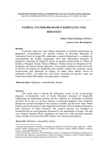 família, vulnerabilidade e habitação: uma reflexão