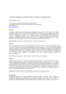 A política lingüística na América Latina Colonial e as Línguas Gerais