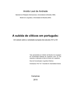 A subida de clíticos em português - Tycho Brahe Project