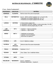 MATÉRIA DE RECUPERAÇÃO – 2º BIMESTRE