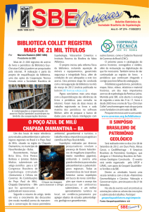 SBE Notícias nº 274 - Sociedade Brasileira de Espeleologia