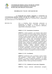 Criação de disciplinas pertencentes ao Departamento de