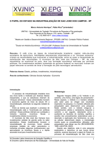 1 o papel do estado na industrialização de sao jose dos campos
