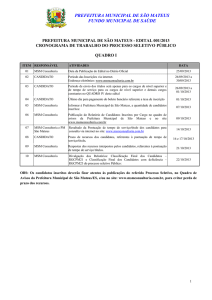 EDITAL 001/2013 ? Processo Seletivo Secretaria Saúde