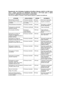 Regulamento das Atividades Acadêmico-Científico