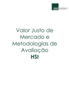 Valor Justo de Mercado e Metodologias de Avaliação HSI