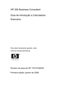 HP 20b Business Consultant Guia de introdução à Calculadora