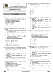 prova de língua portuguesa – nível 1º grau completo
