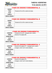 TAREFAS VESPERTINO dia 12 de setembro