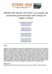 MARKETING SOCIAL EM FOCO: Uma análise das campanhas