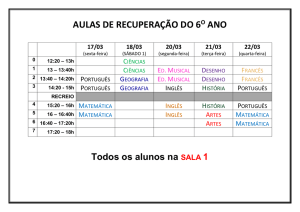 AULAS DE RECUPERAÇÃO DO 6O ANO