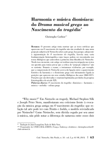 Harmonia e música dionisíaca: do Drama musical grego ao