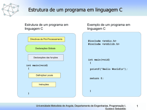 Estrutura de um programa em linguagem C