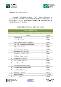 Deferimento das inscrições - Mestrado - udesc