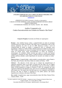 Análise Comparativa da Cadeia Sucroalcooleira nos