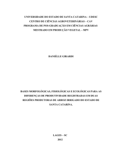bases morfológicas, fisiológicas e ecológicas para as - udesc