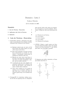 Dinâmica - Lista 2 Sumário 1 Leis de Newton - Exercícios