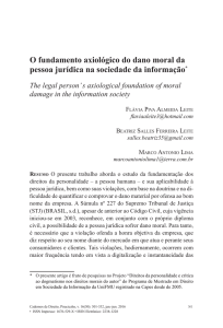 O fundamento axiológico do dano moral da pessoa