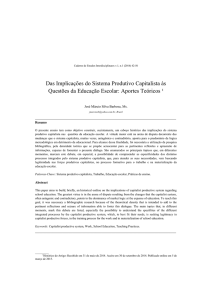 Das Implicações do Sistema Produtivo Capitalista às Questões da