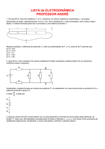 LISTA de ELETRODINÂMICA PROFESSOR ANDRÉ