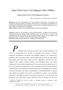 Hegel e Paulo Freire: Uma Pedagogia Crítico-Dialética