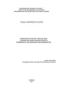 principais plantas tóxicas que cursam em sinais neurológicos