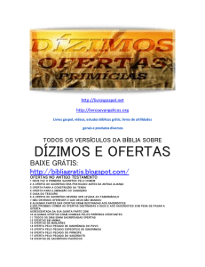 DÍZIMOS E OFERTAS - Livrosgospel.net