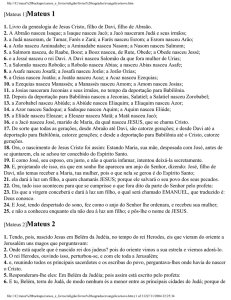 [Mateus 1]Mateus 1 1. Livro da genealogia de Jesus Cristo, filho de