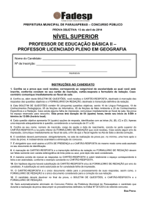 professor licenciado pleno em geografia