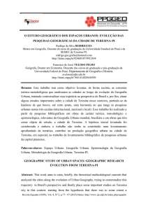 O ESTUDO GEOGRÁFICO DOS ESPAÇOS URBANOS